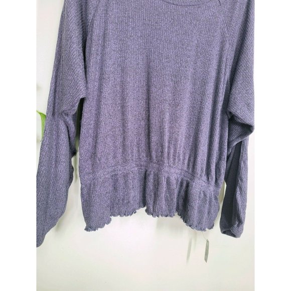NEW‎ ADORE ME Tops Oyla Women Purple Long Sleeve XL Raglan Ribbed Stretch Solid - Picture 5 of 6
